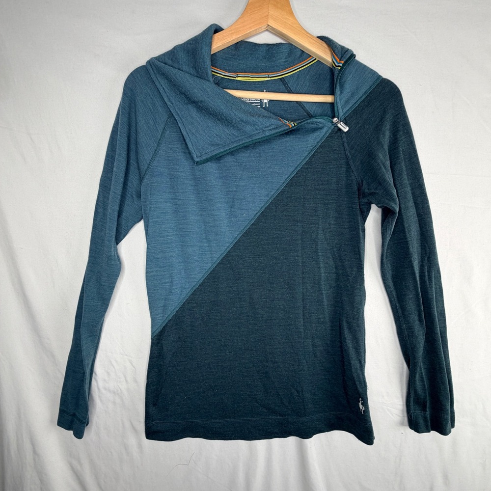 Smartwool base layer Pullover Size Medium Blue Co… - image 2